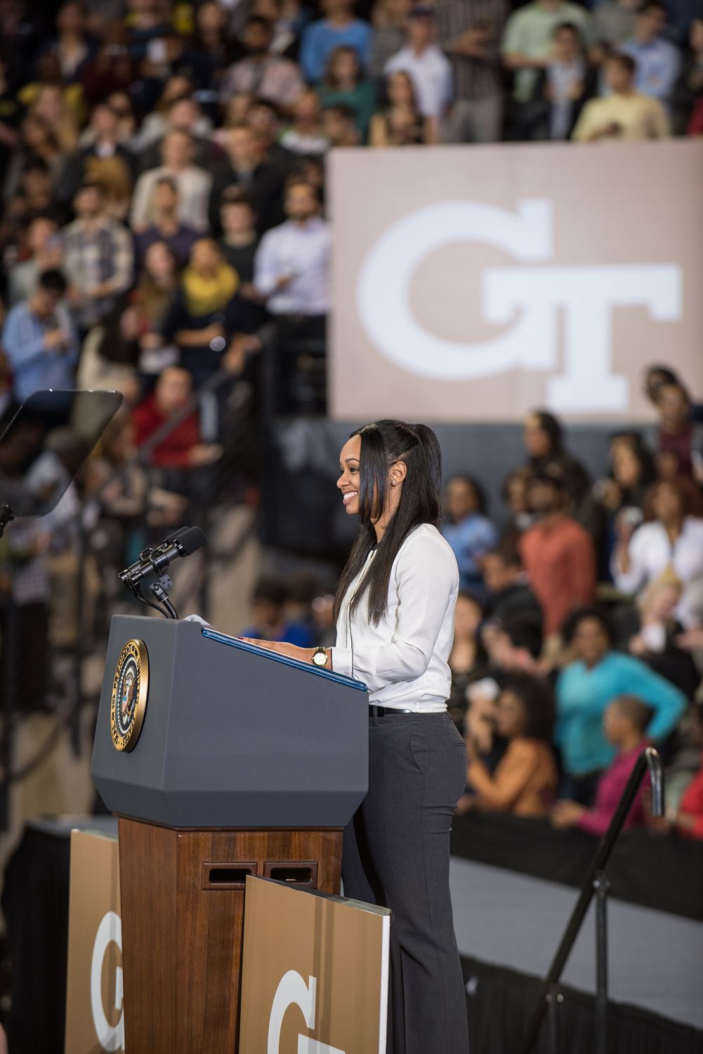 Tiffany Davis introduces President Barack Obama