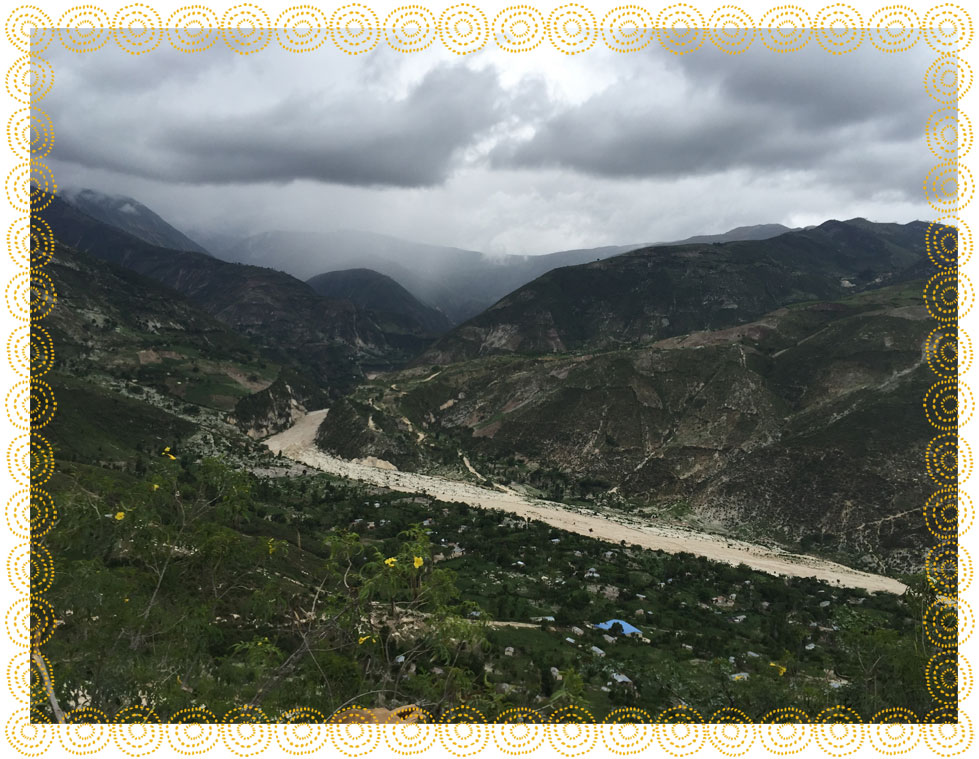 Mountainous terrain in Haiti