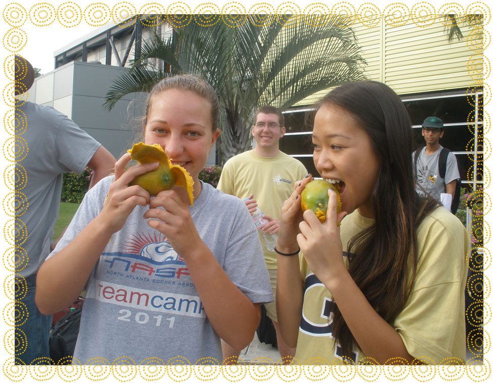 Eatting mangos in Haiti