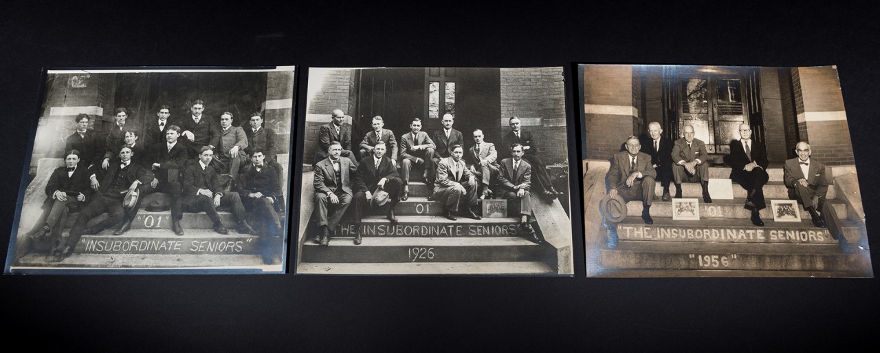 The suspended students – dubbed ‘the Insubordinate Seniors’ – met and took photos for many years after graduation.