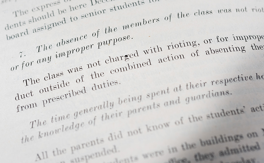 Several students in the Class of 1901 were suspended for skipping an entire day of school. They graduated a semester late.