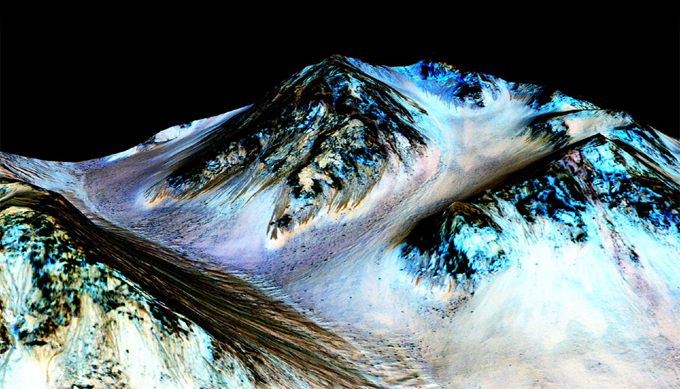 photo: enhanced image of surface of mars