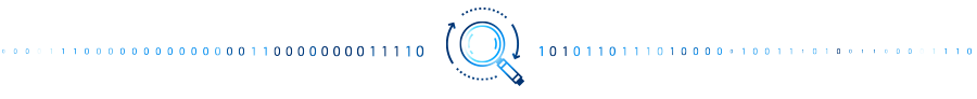 analytics symbol with magnifying glass