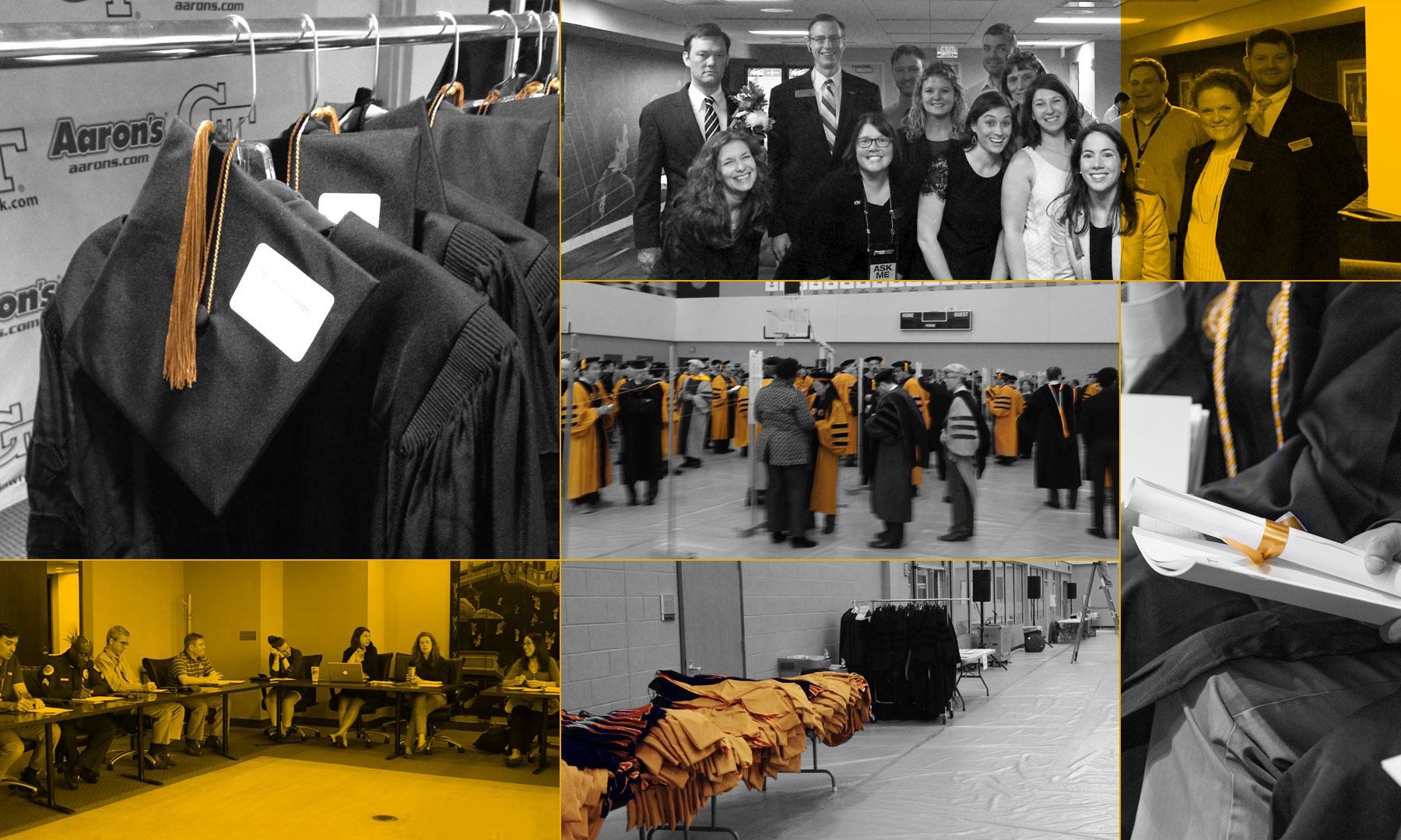 photos - commencement crew and scenes from setup