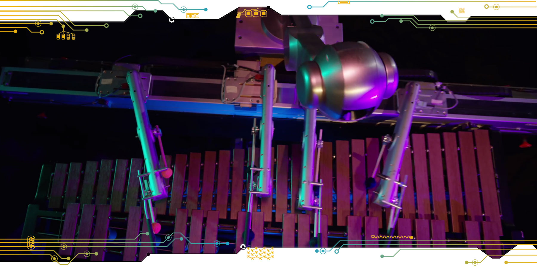 Shimon playing the xylophone