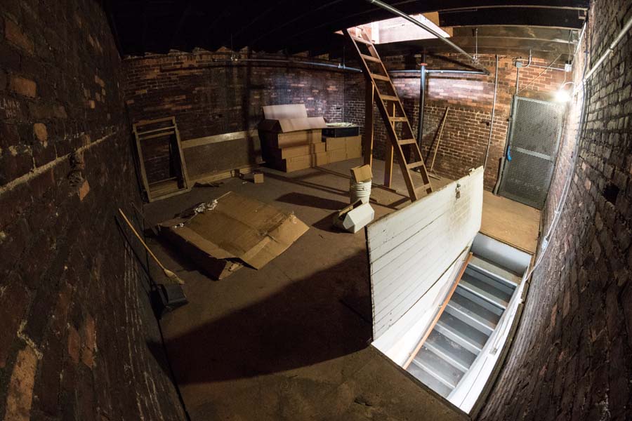 The first level of the Tower is a windowless room above the fourth floor of the Administration Building.