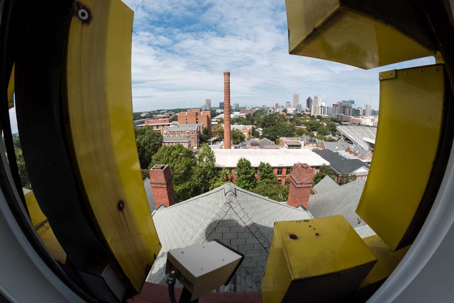 Even from inside the T-E-C-H, there are panoramic views of the city.