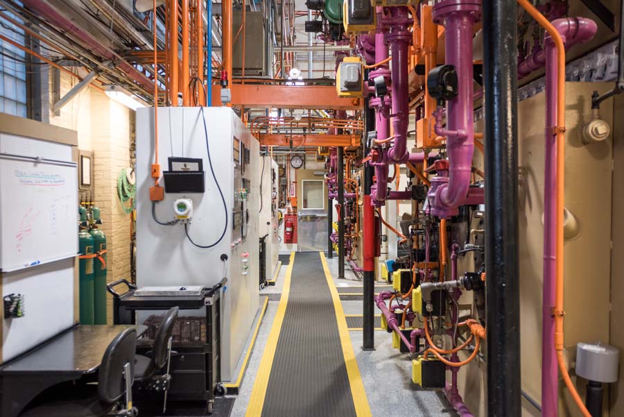 A large part of campus utilizes distributed steam created at the Holland Plant.