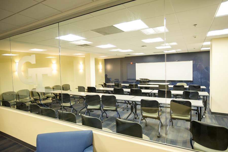 A study lab for student-athletes to work on group projects is across the hall from the GTAA Technology Center.