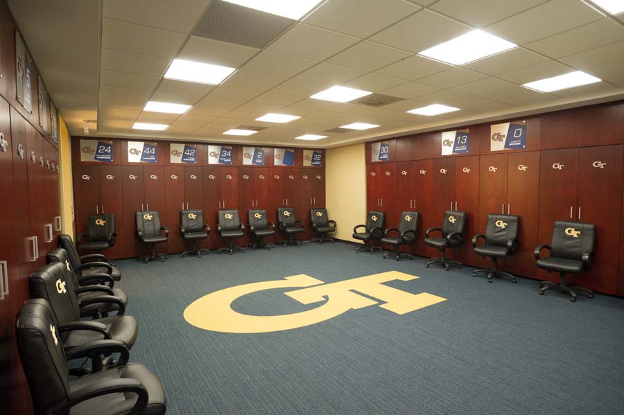 Locker room for men’s basketball.