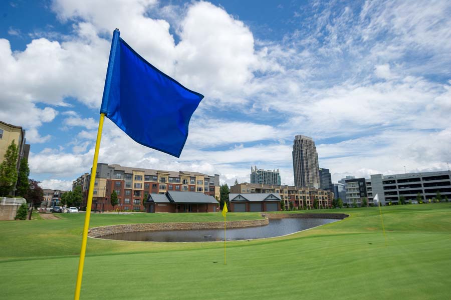 The Noonan Golf Facility near Atlantic Station is where the golf team practices. It has a nine-hole, par-3 course routing, with shots ranging from 75 to 225 yards.