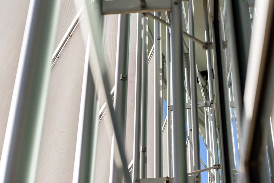 A close-up of the Joseph Brown Whitehead Building (Stamps Health Services).