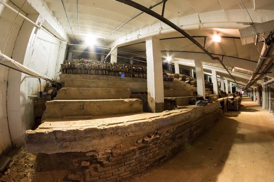 When plans were made in the late 1960s to renovate the stands, it was deemed easier to just build over the existing lower levels on the west side.