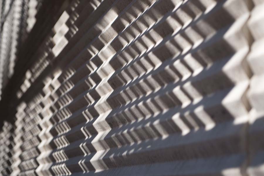 Shadows on a wall of the Marcus Nanotechnology Building.