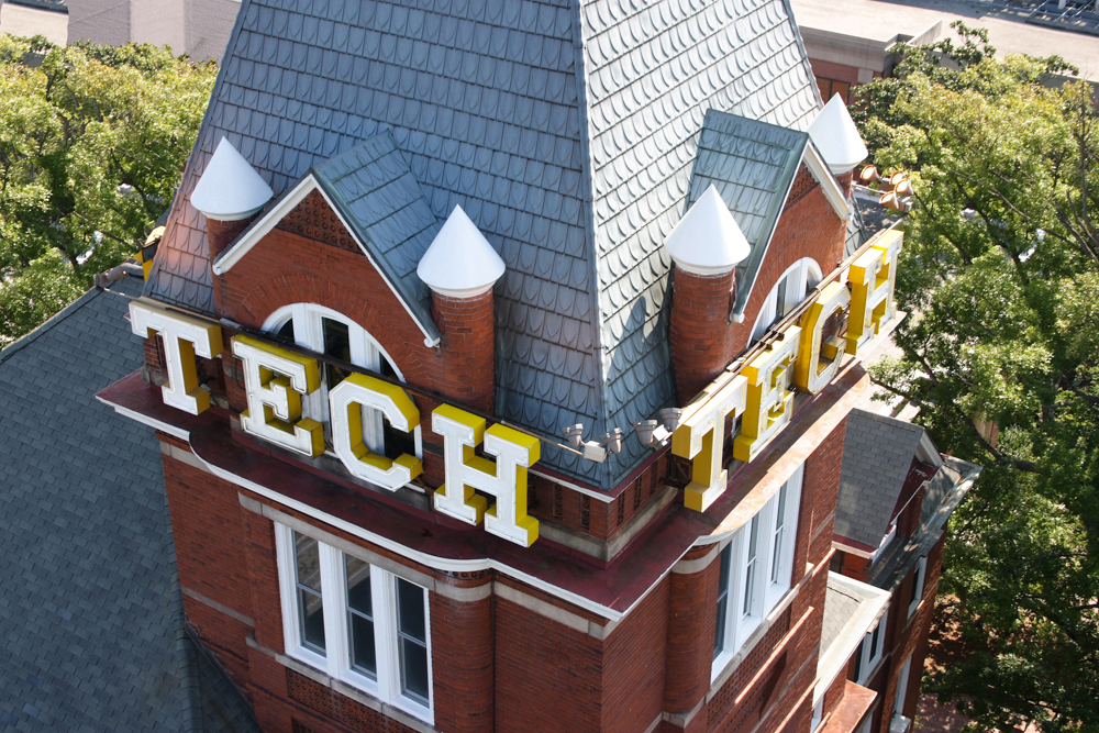 A close up of Tech Tower (Photo Credit: Ethan Trewhitt) A close up of Tech Tower (Photo Credit: Ethan Trewhitt)