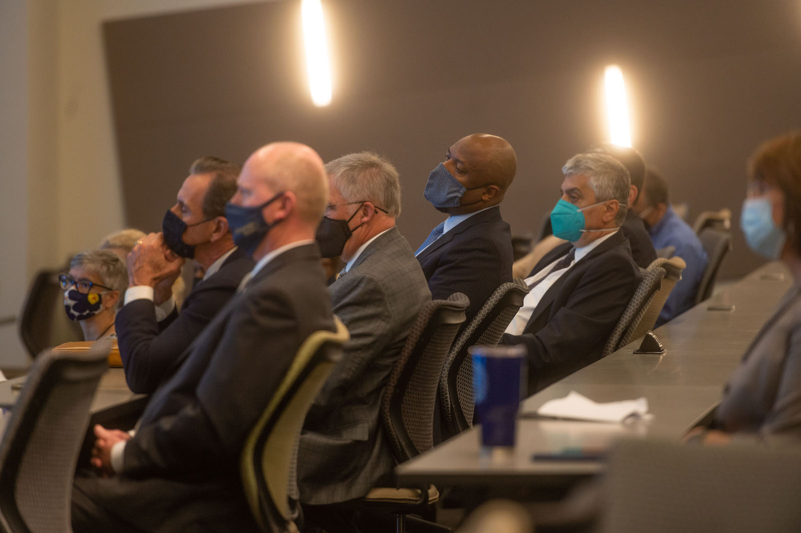 A masked audience listens to the 2021 Institute Address. (Photo by Allison Carter)