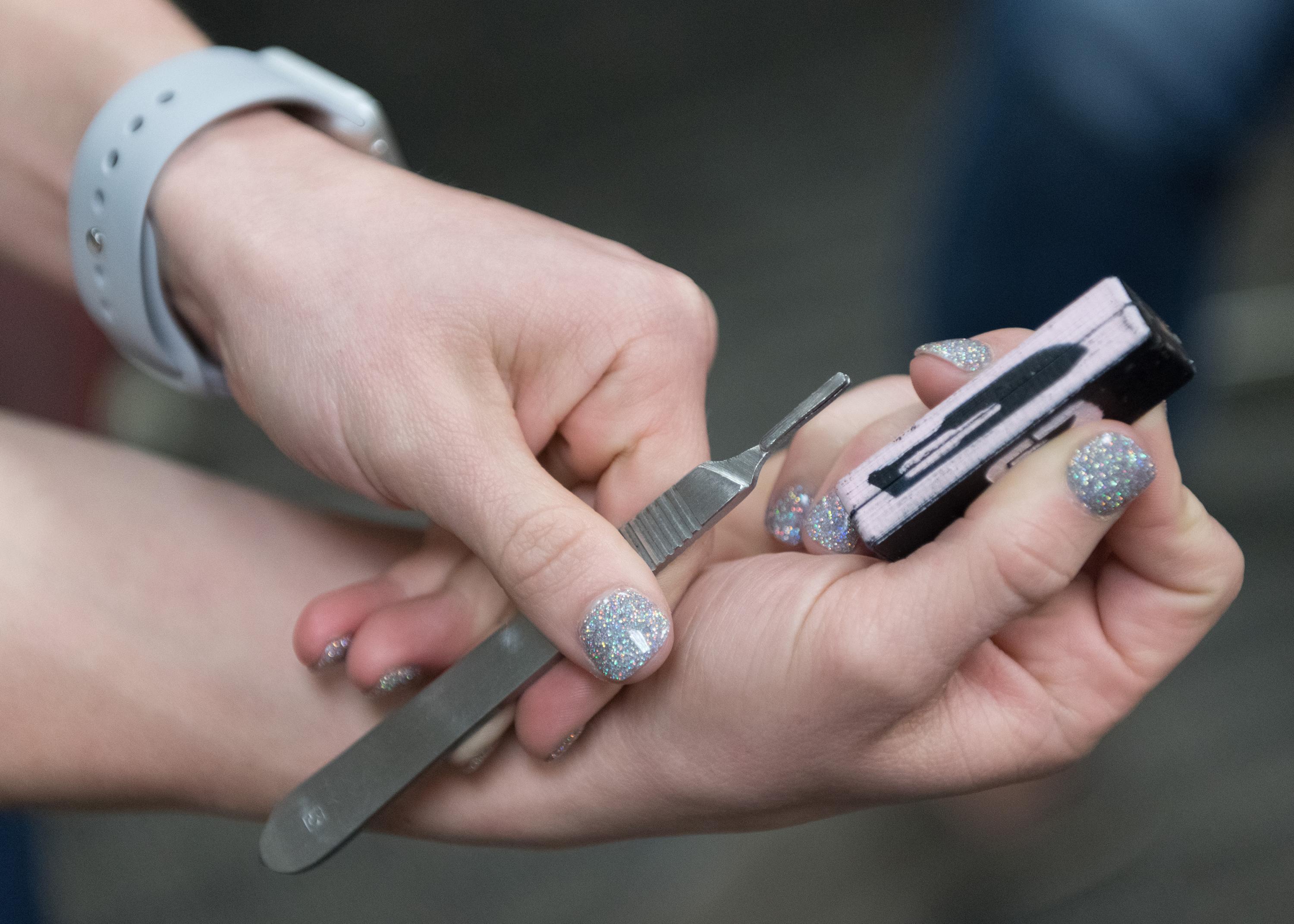 InVenture Prize finalist Scal-Pal redesigned surgical blade packages so they’re easier and safer to use. (Photo by Allison Carter)