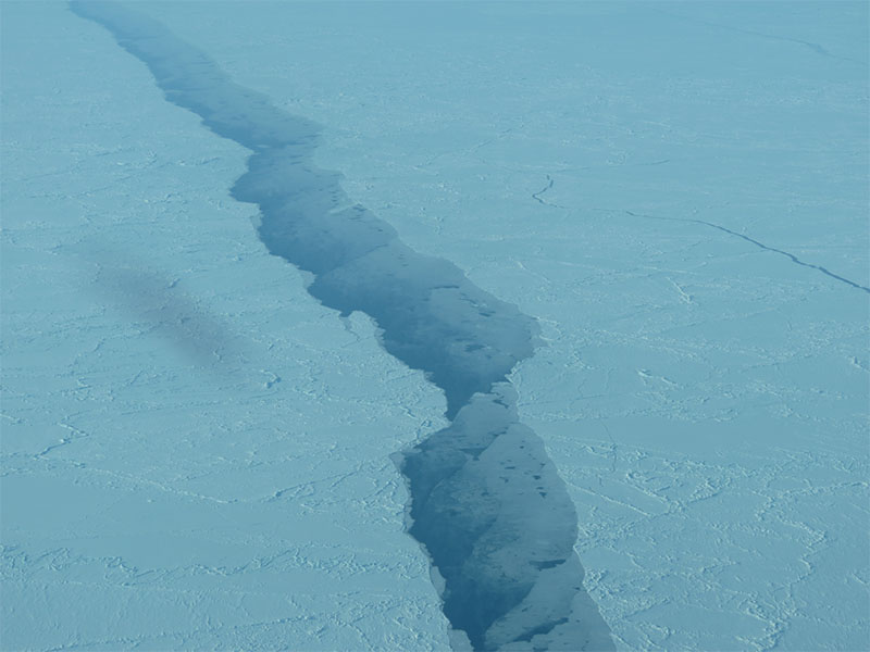 In Barrow, snow-covered ice pack extends in every directly except inland. The ultimate source of the molecular chlorine is the sodium chloride in sea salt, Huey said, most likely from the snow-covered ice pack. How the sea salt is transformed into molecular chlorine is unknown. Credit: Greg Huey. 