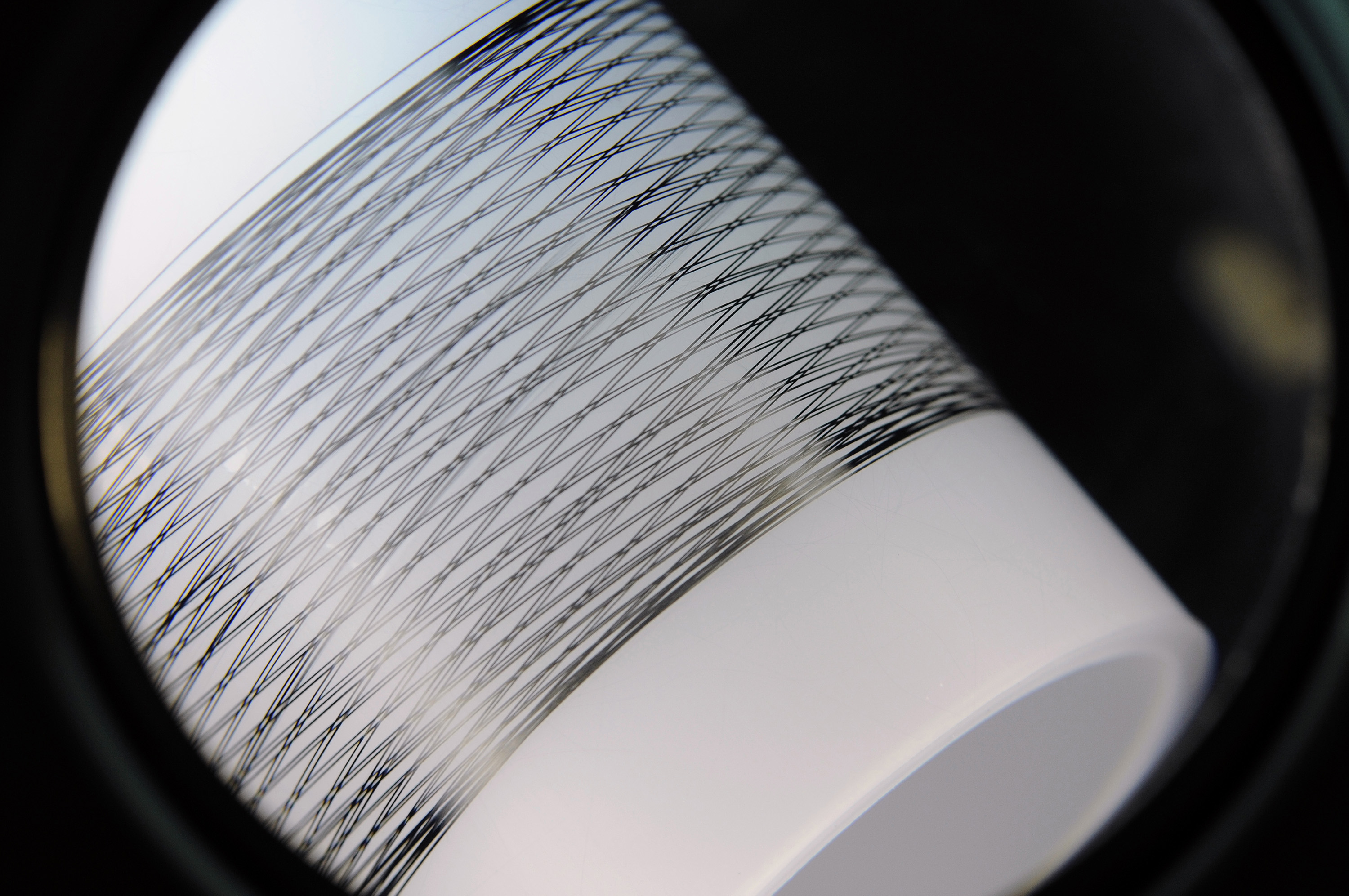 Photograph shows a high strength and high modulus carbon fiber processed at Georgia Tech. (Credit: Gary Meek, Georgia Tech) Photograph shows a high strength and high modulus carbon fiber processed at Georgia Tech. (Credit: Gary Meek, Georgia Tech)