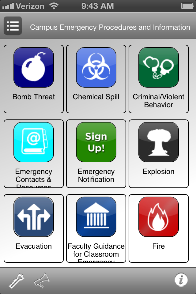The free In Case of Crisis app (education version) is available for both Apple and Android devices.