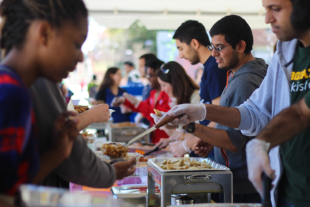 Students serve their peers at Food Fest.
