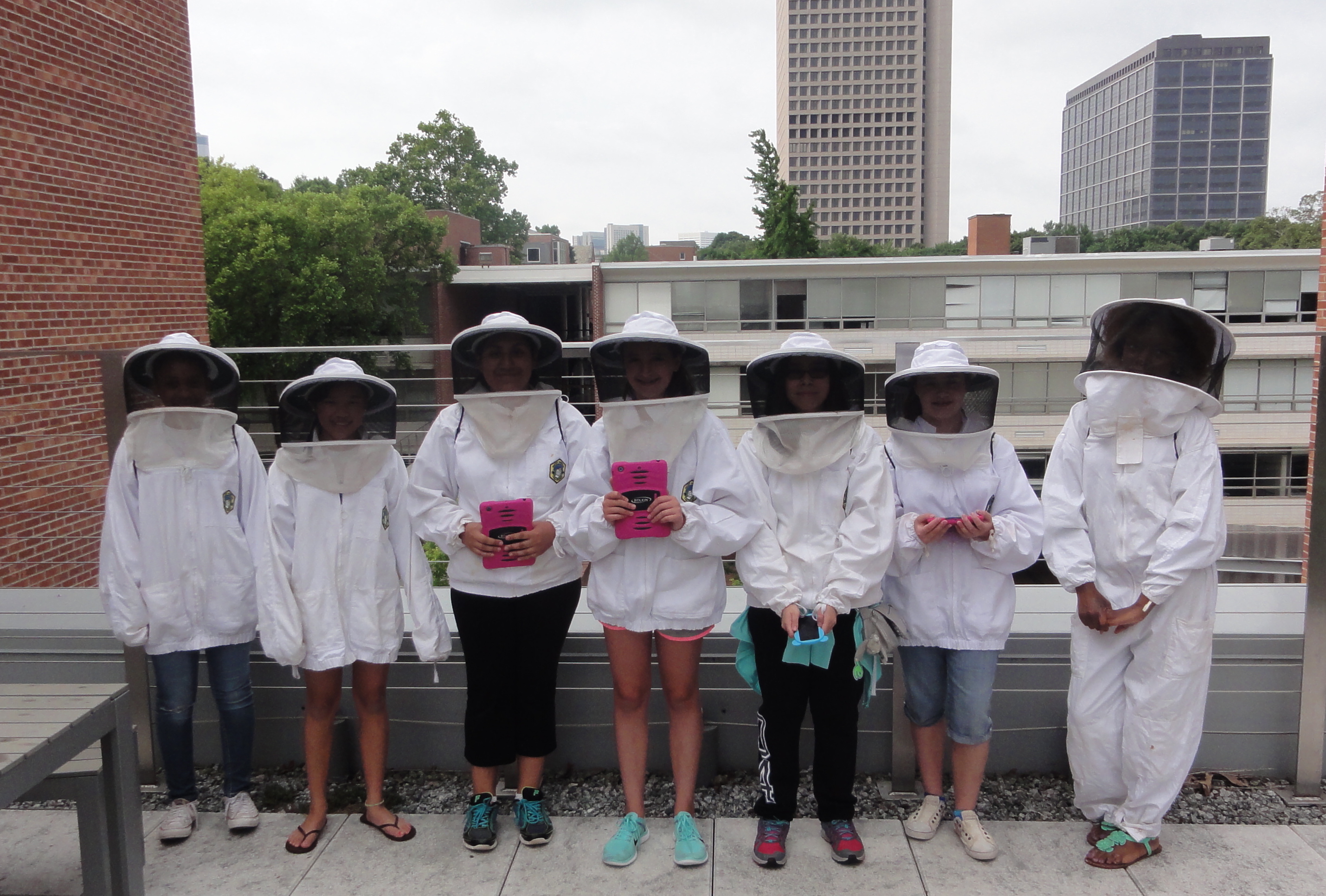 More than 25 girls from metro Atlanta middle schools are spending the week at Georgia Tech to learn about science, technology, engineering and math. Last year’s group the girls learned about the bees on the roof of the Clough Commons and this year’s class received a tour Tuesday. 