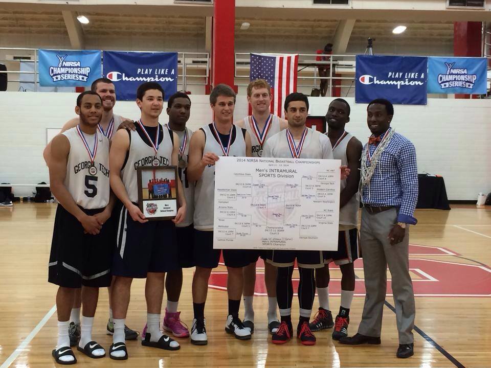 The Georgia Tech men's intramural team defeated Columbus State by a score of 46-40 to capture the 2014 NIRSA men's intramural championship. 