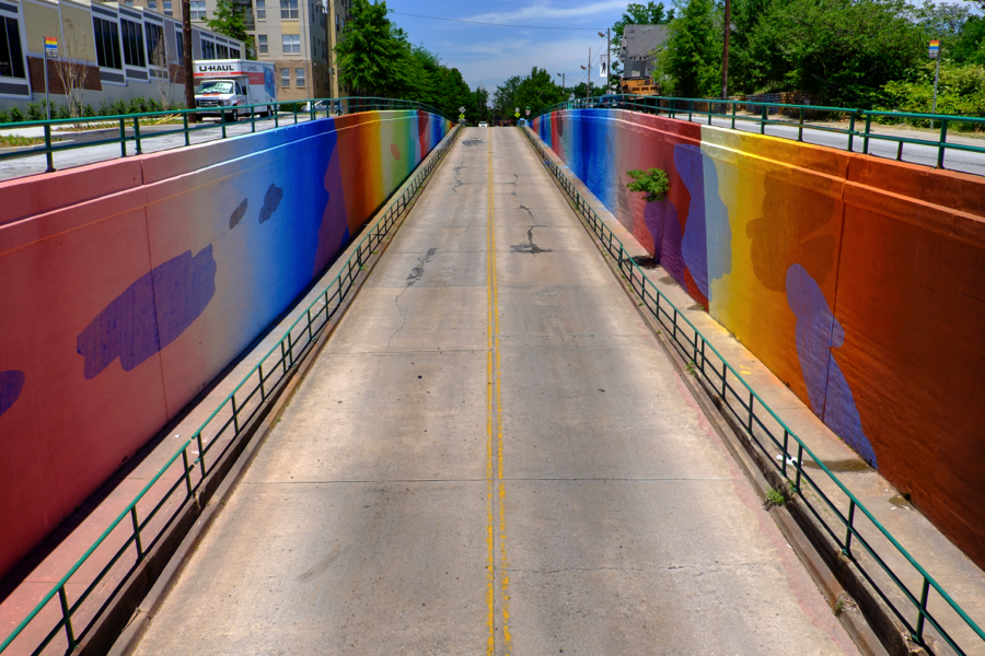 Living Walls Atlanta, Boulevard Tunnel mural by artist Momo. Photo credit: Joshua Gwyn.  