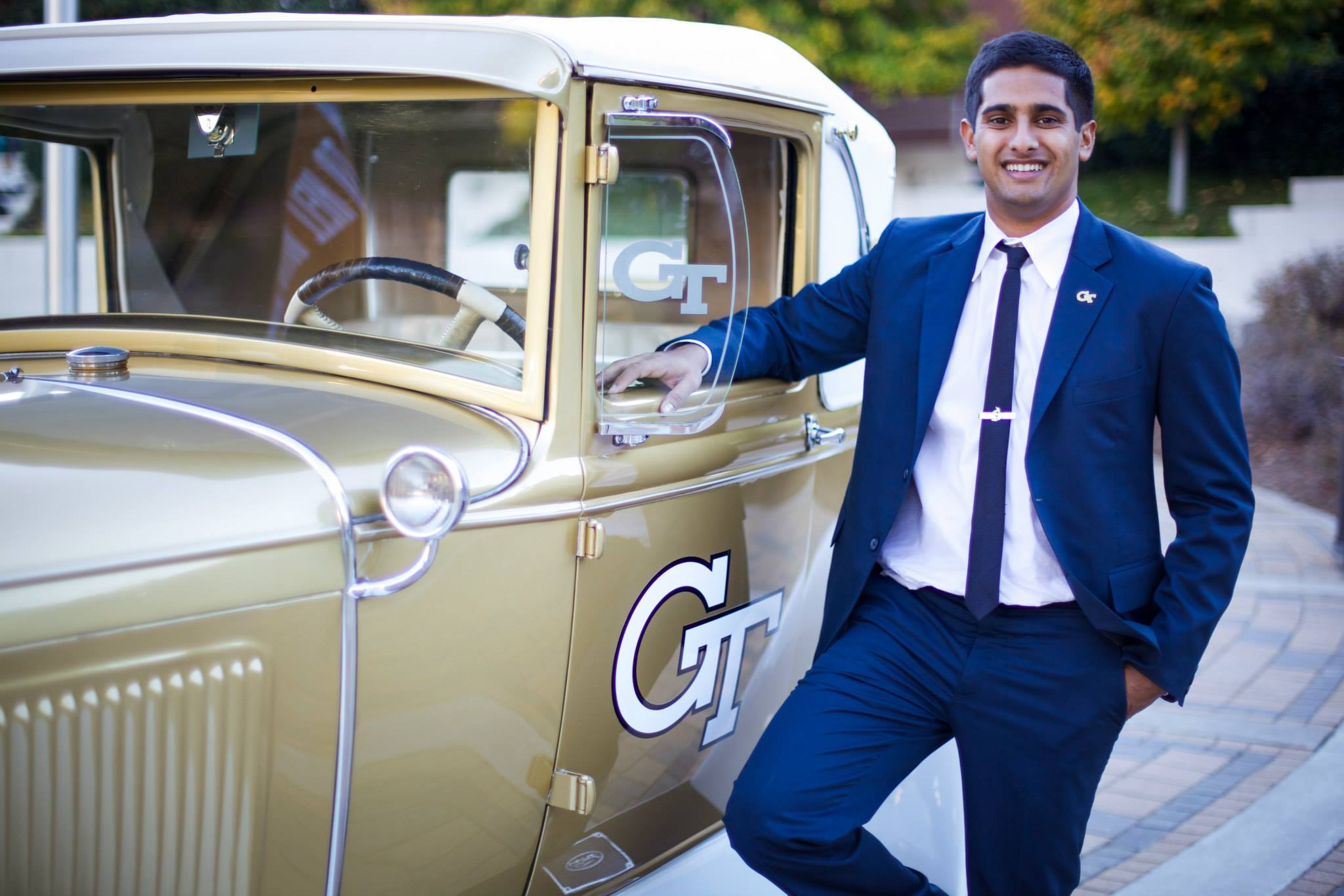 Raj Desai uses his role as driver of the Ramblin' Wreck to inspire other students.