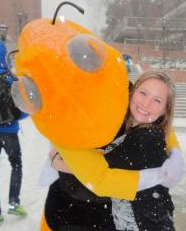 Buzz keeps warm with Georgia Tech student, Sabrina Wald