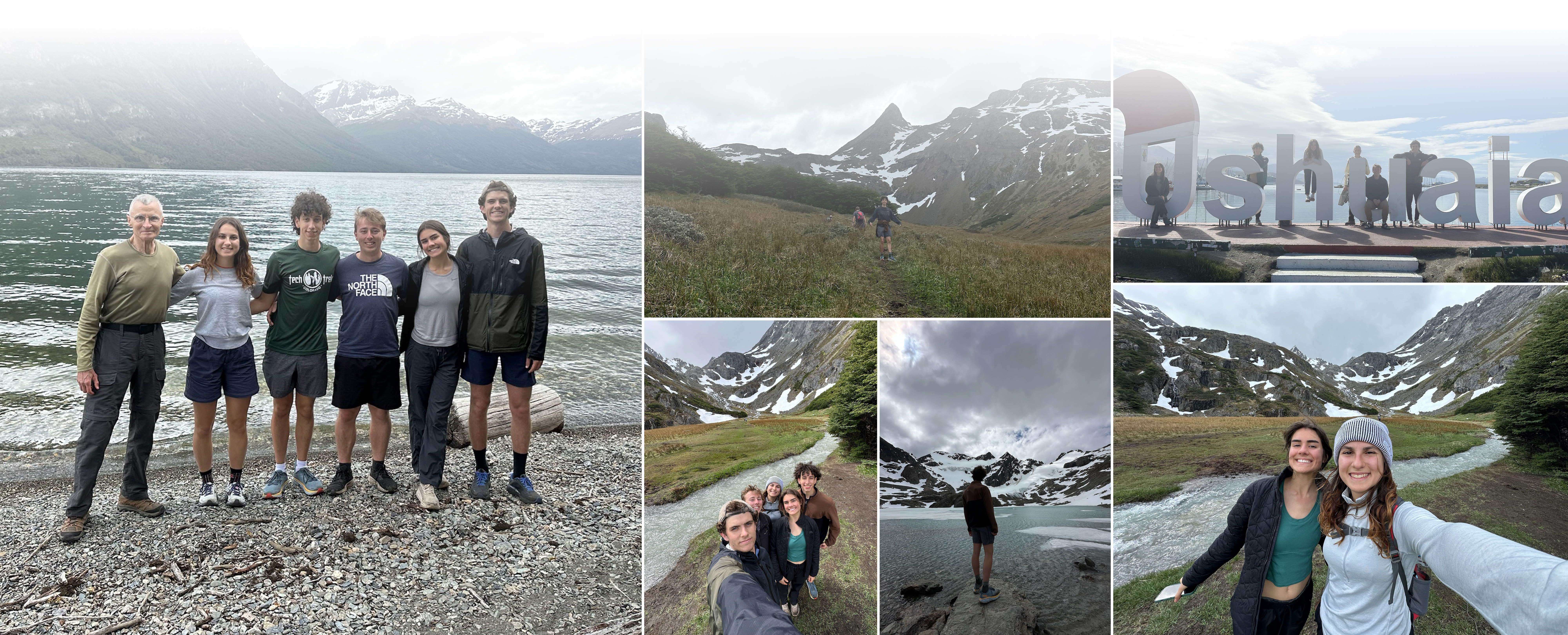 Photos of the students in Argentina. Hiking and enjoying the outdoors.