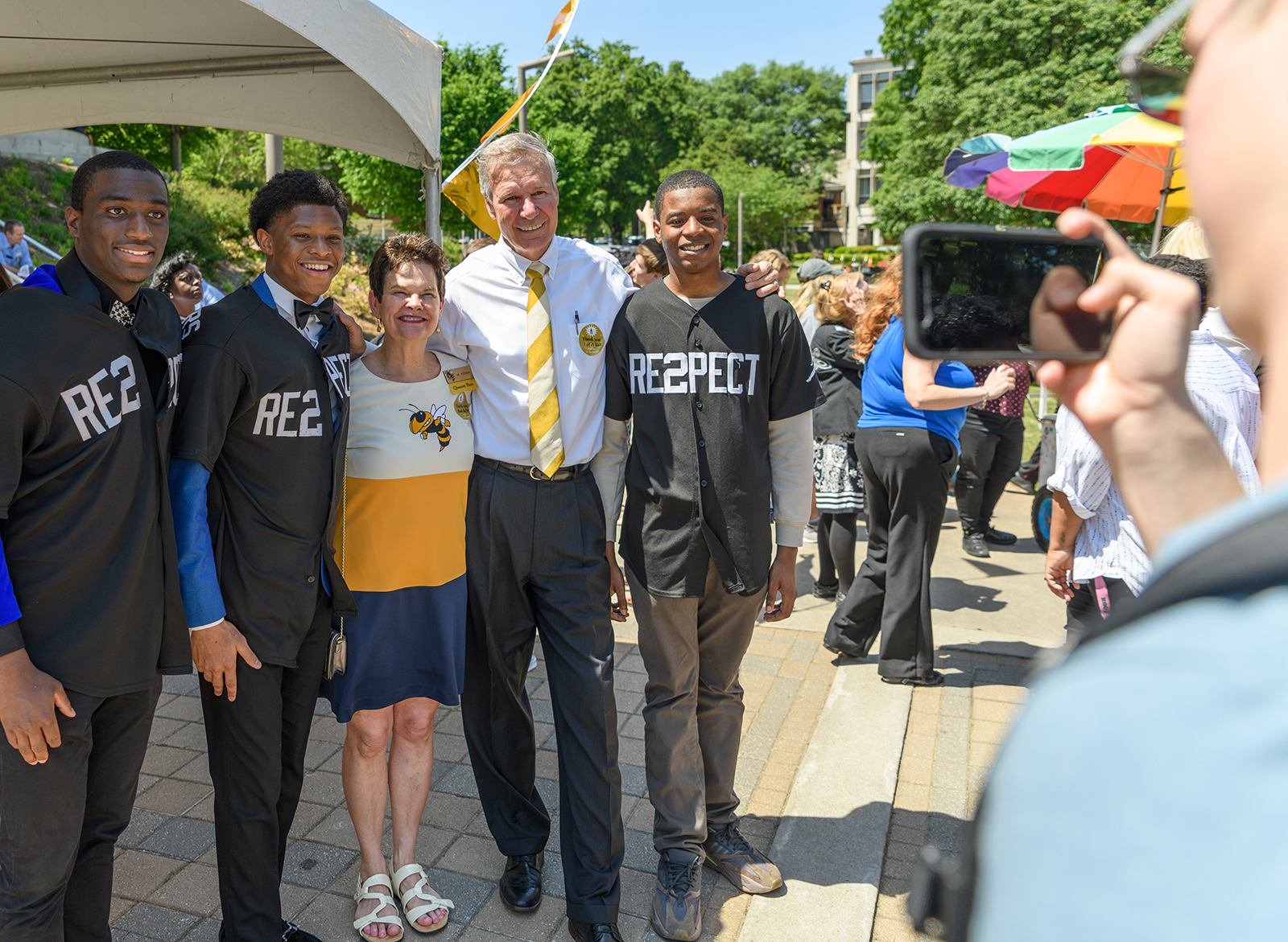 peterson and group of students