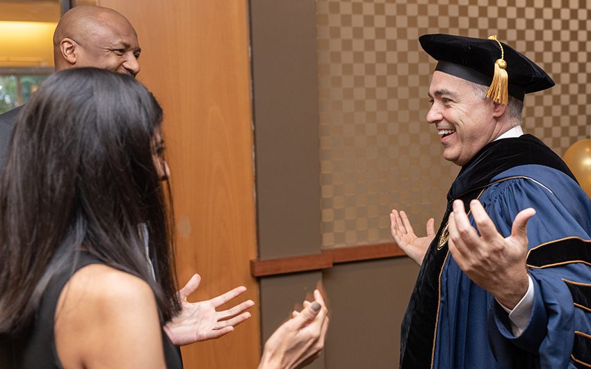 president cabrera with charles isbell and pooja juvekar
