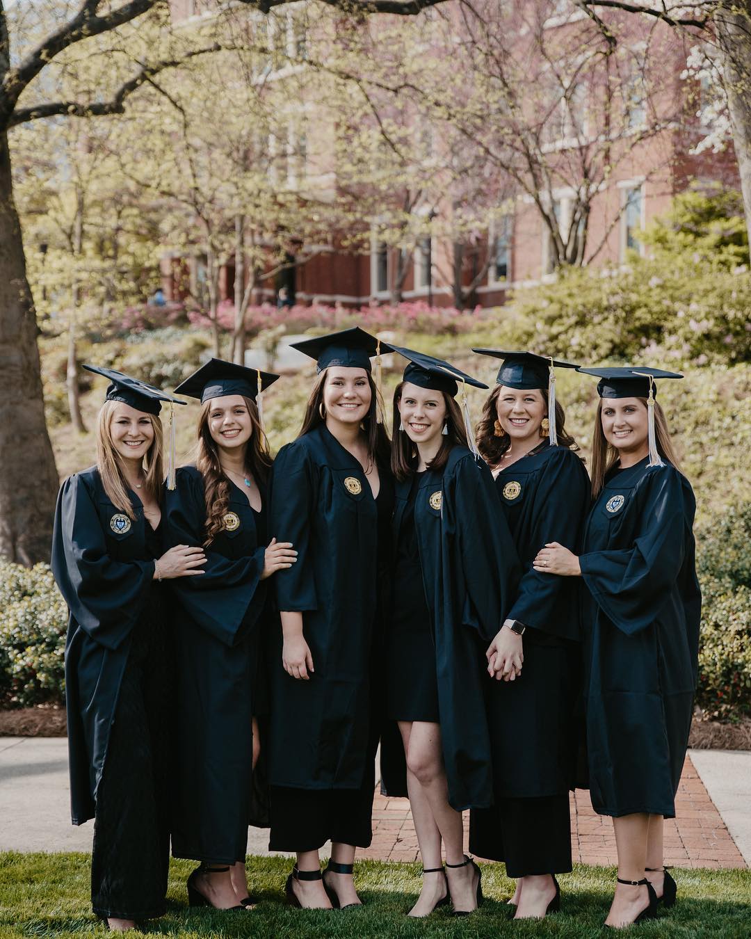 students at tech tower lawn