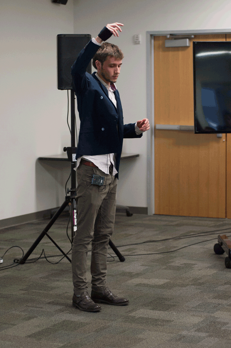 Man conducting music with his body