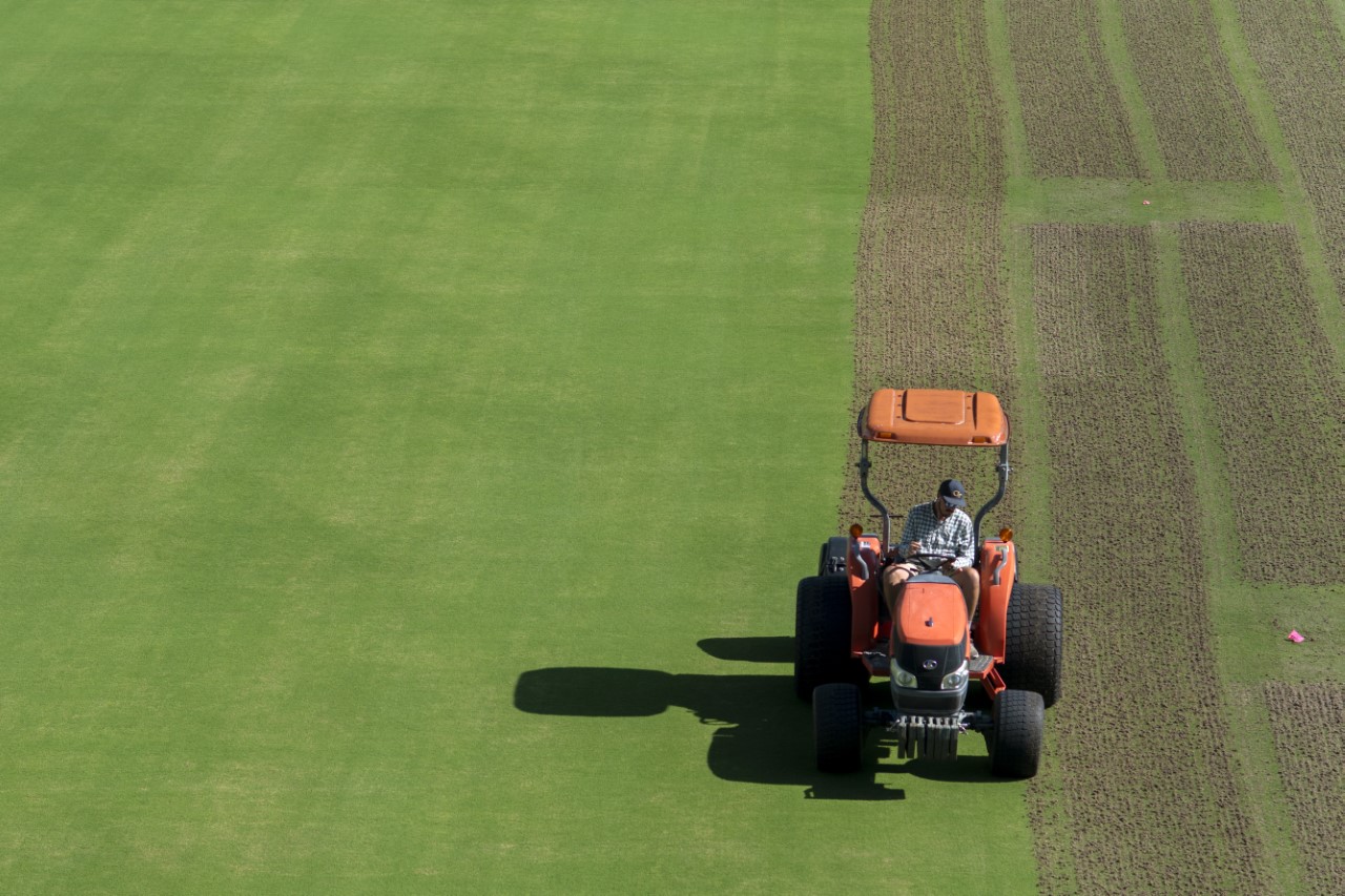 Grant Field being aerated