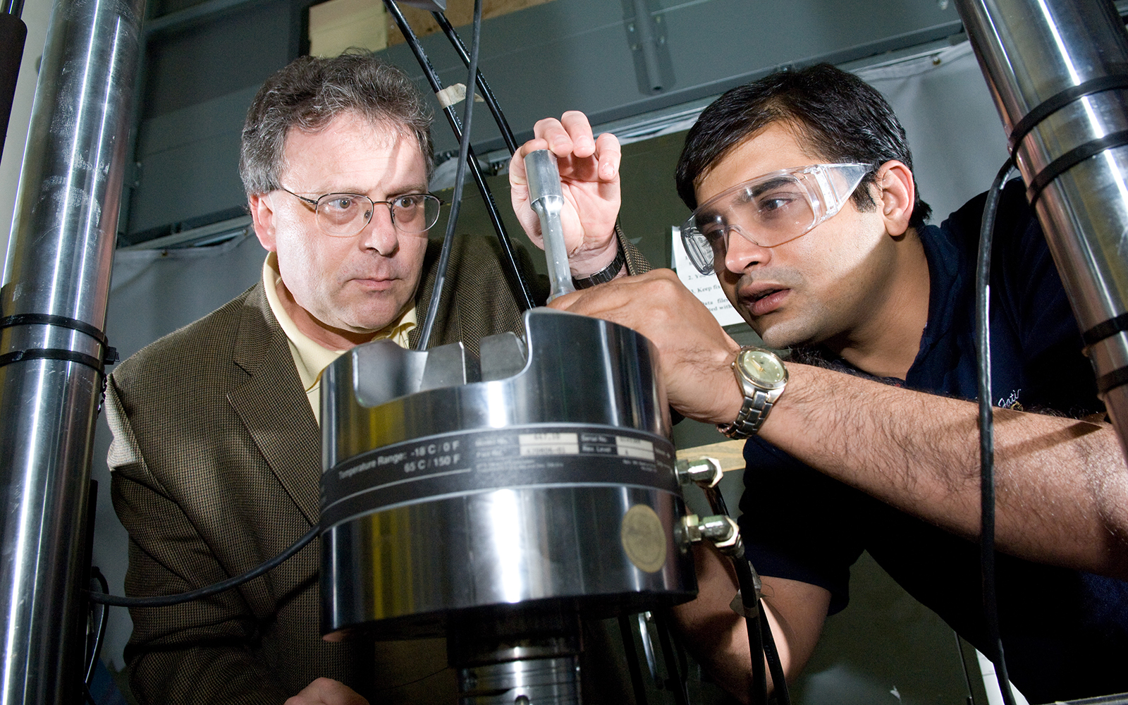 Professor David McDowell and Rajesh Prasannavenkatsan, a former graduate student, 2009.