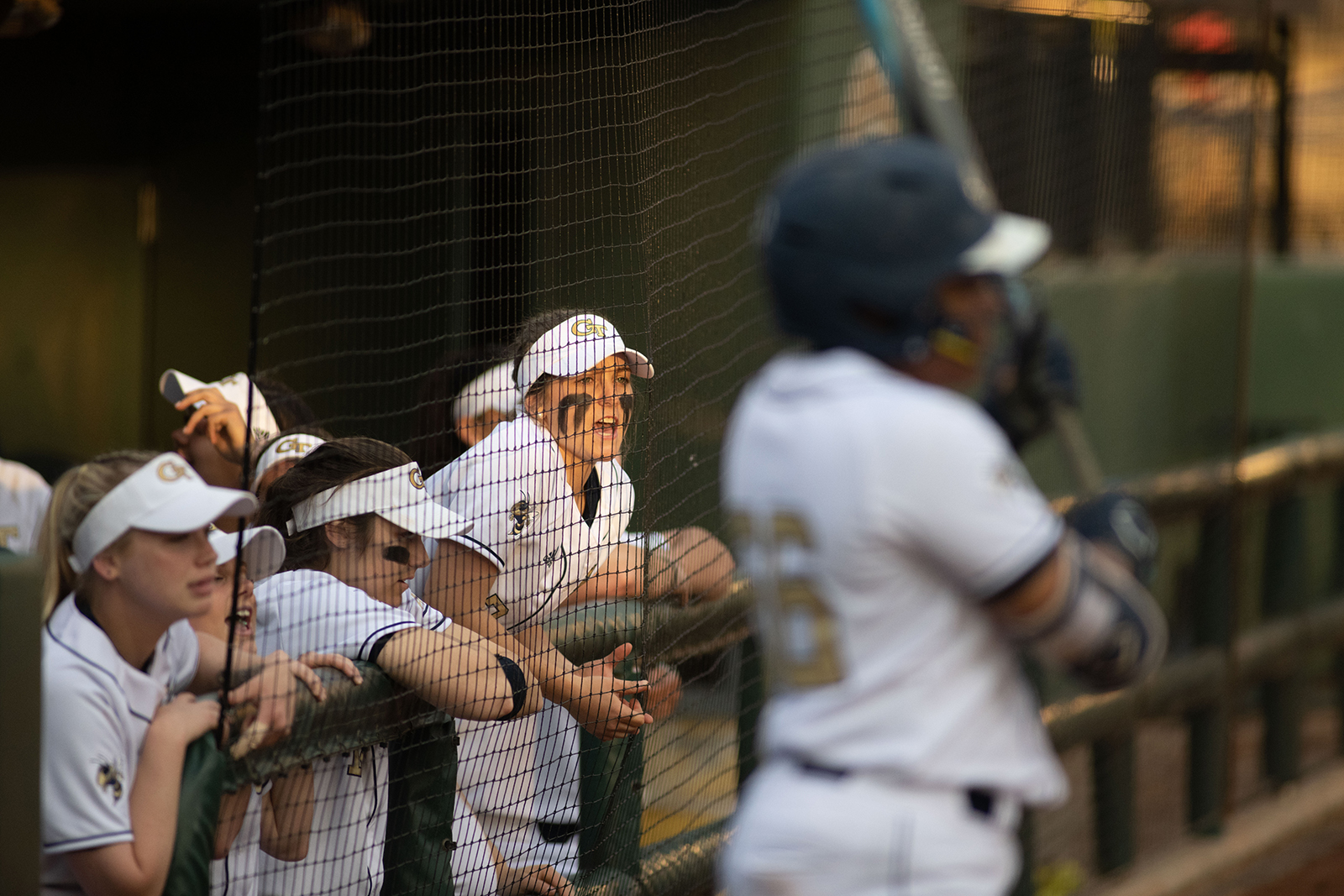 a softball player yells from the dugout