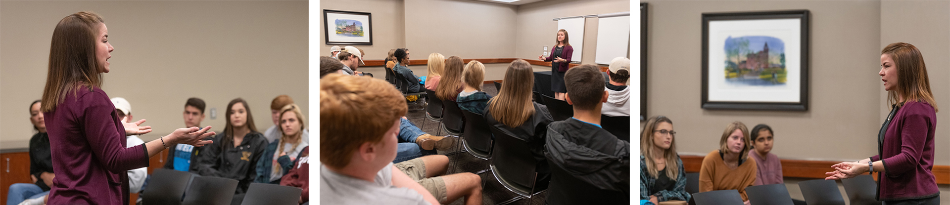 mary tipton woolley speaks to high school students