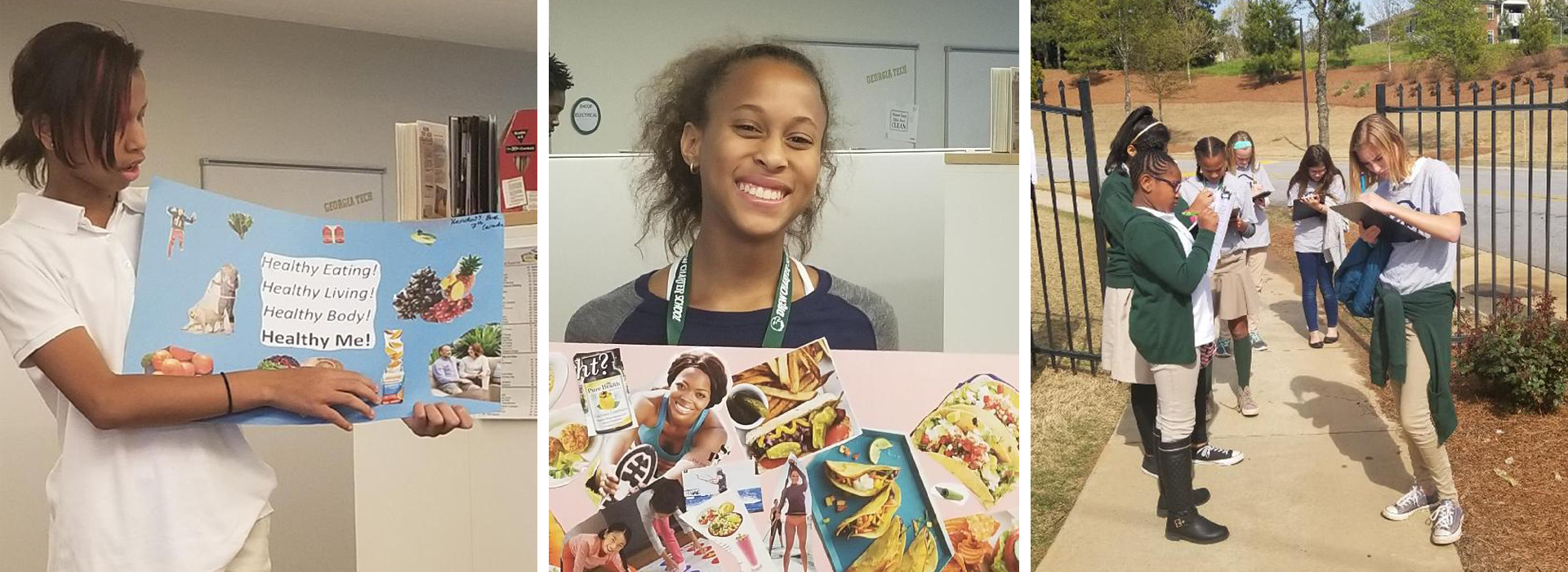 students studying healthy living in their neighborhoods