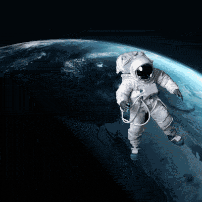 illustration - astronaut floating above Earth