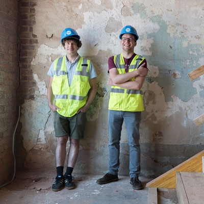 Shawn Bainbridge and Joran Van Ginderachter at their new brewery location