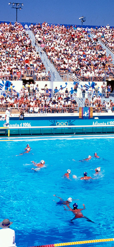 photo - water polo players in pool 1996