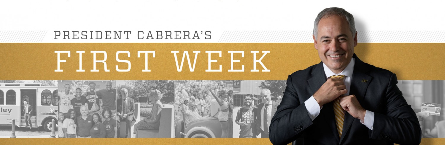 President Cabrera adjusting his tie on his first week