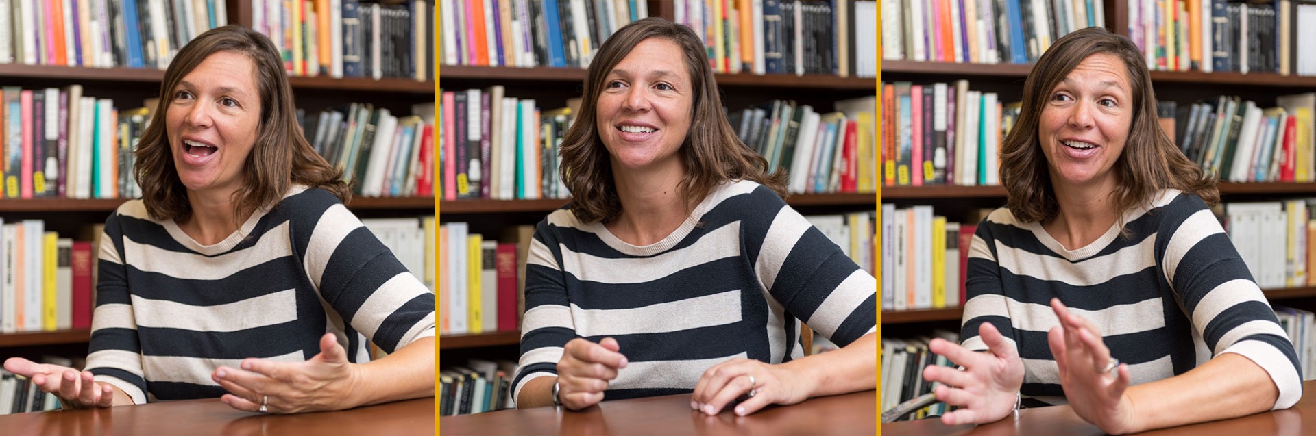 photos - Kelly Comfort - three photos, each with different expressions