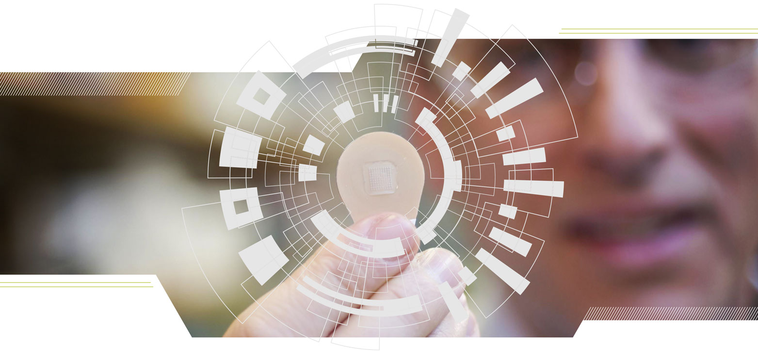 Closeup of microneedle patch