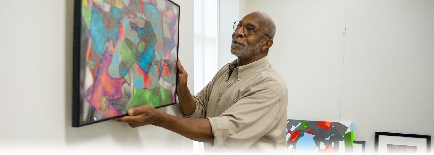 Faculty staff arts show installation