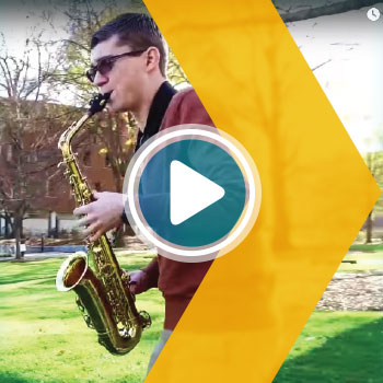 Adam Fultz playing saxaphone