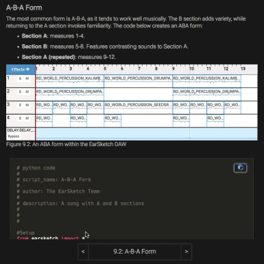EarSketch song samples as seen in the App