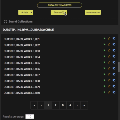 EarSketch song samples as seen in the App
